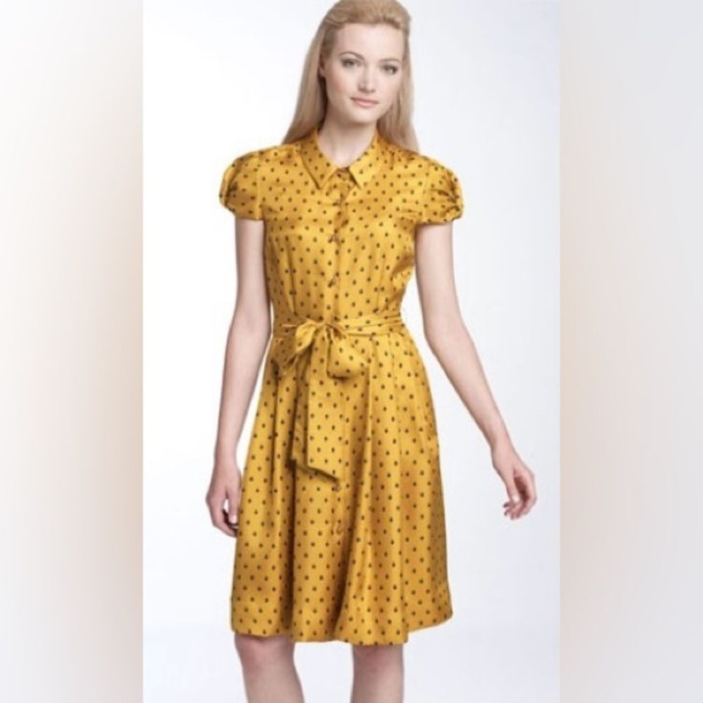 Kate Spade Beacon Hill Cassie Dress in Mustard Owl Print RARE